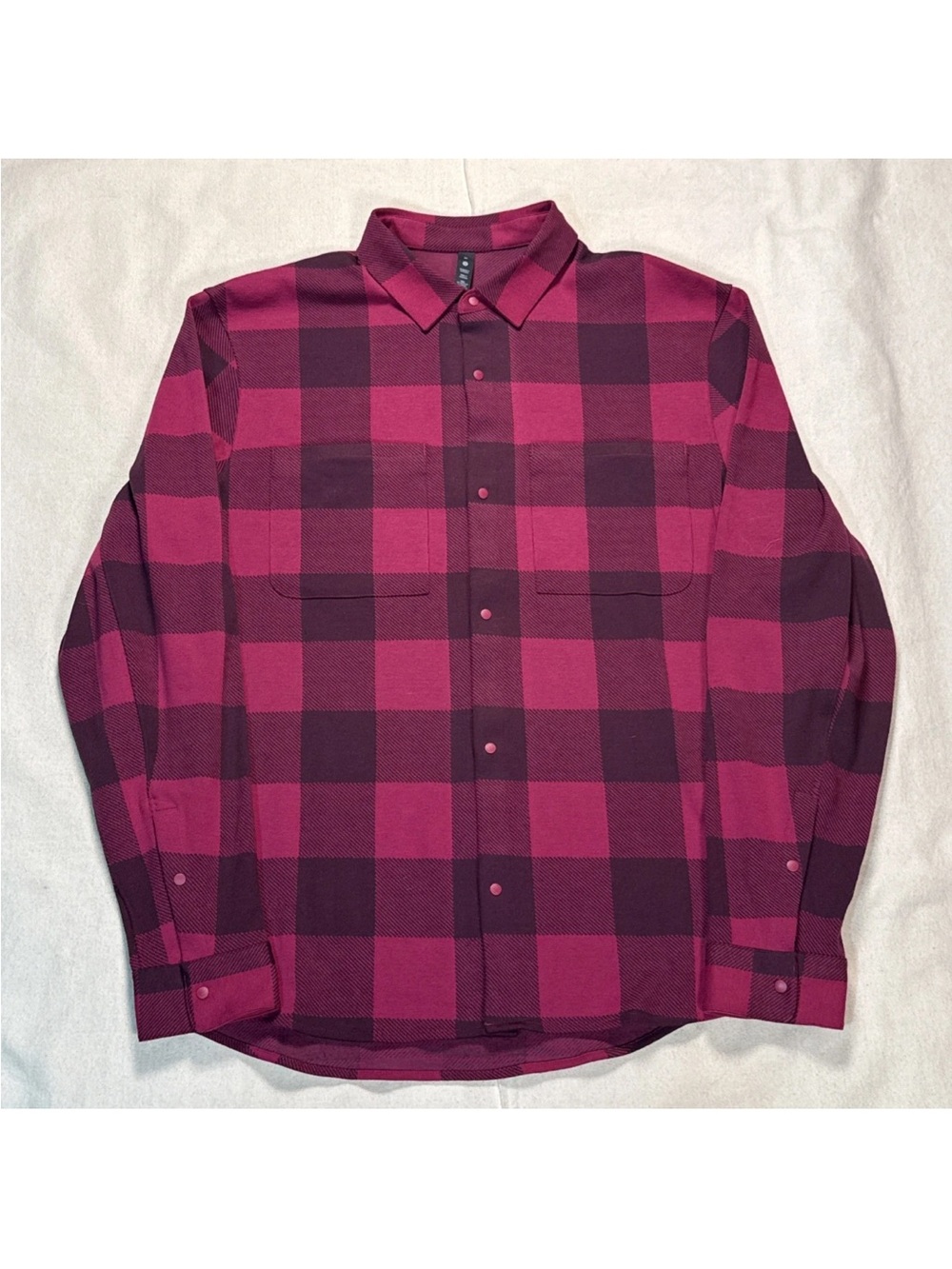 lululemon athletica Men's Magenta & Burgundy Plaid Button-Down Shirt